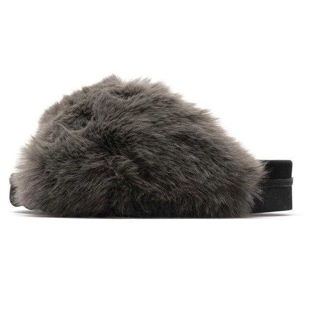 ROAM Mink Cloud Slippers Khaki Faux Fur – R0AM