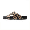 ROAM 7 SANDALS WAVY CHECK BLACK & BEIGE VEGAN LEATHER