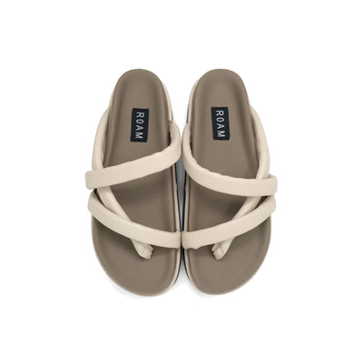 ROAM ASYMMETRICAL STACK PLATFORM CREAM VEGAN LEATHER