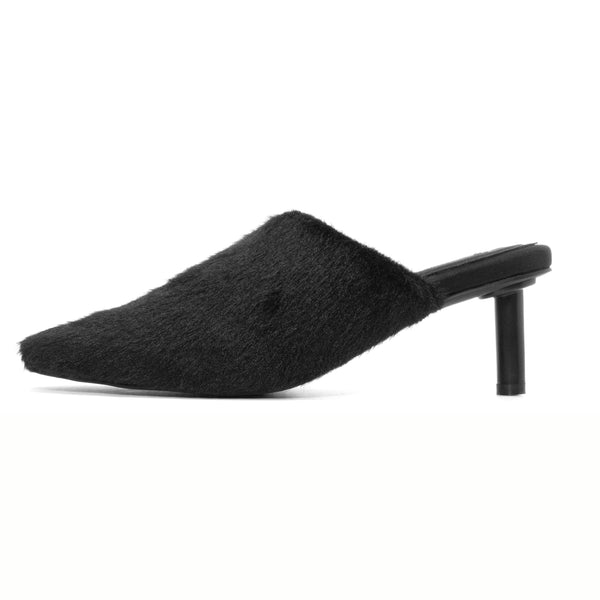 ROAM LONG LUXE CLOUD HEEL BLACK FAUX FUR