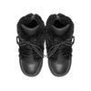 ROAM CLOUD MOTO LACE-UP BOOT BLACK VEGAN LEATHER & SHEARLING