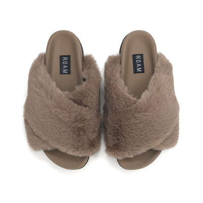 ROAM CLOUD SLIPPERS NUDE TONAL FAUX FUR