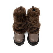 ROAM CLOUD MOTO BOOT TAUPE VEGAN LEATHER & SHEARLING