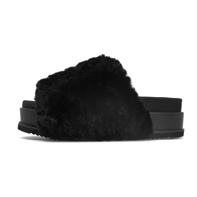 ROAM CLOUD STACK BLACK  FAUX SHEARLING