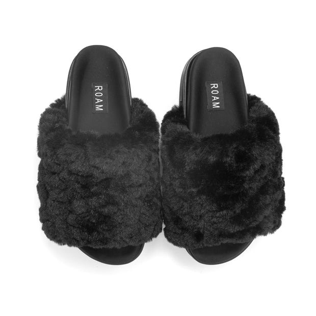 ROAM CLOUD STACK BLACK  FAUX SHEARLING