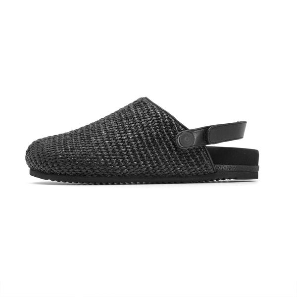 ROAM CONVERT CLOG BLACK RAFFIA