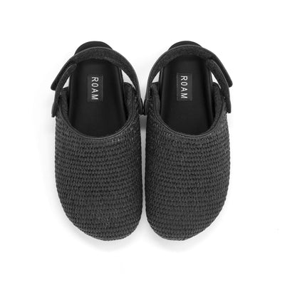 ROAM CONVERT CLOG BLACK RAFFIA