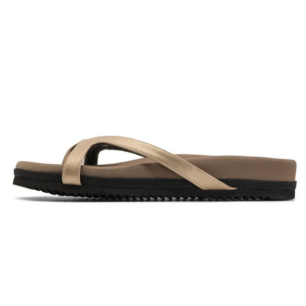 ROAM DEMI THONG GOLD VEGAN LEATHER