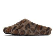 ROAM FUZZY CLOG TAUPE LEOPARD FAUX SHEARLING