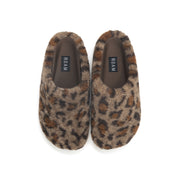 ROAM FUZZY CLOG TAUPE LEOPARD FAUX SHEARLING
