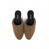 ROAM FUZZY HEEL COGNAC FAUX SHEARLING