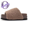 ROAM FUZZY PLATFORM TAUPE FAUX SHEARLING