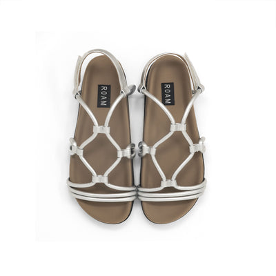 ROAM LINKY SANDALS SILVER VEGAN LEATHER