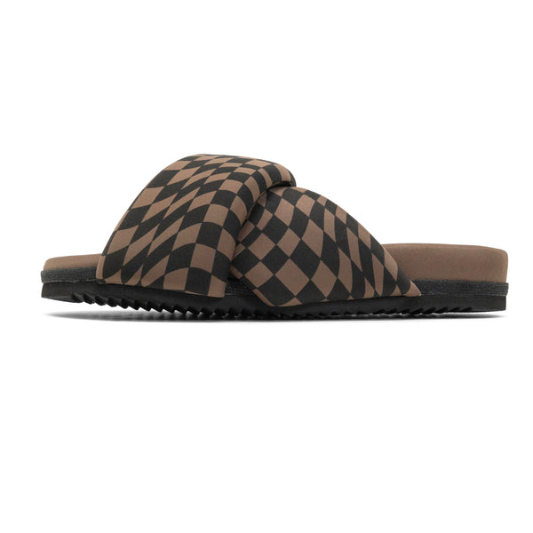 ROAM NEO CHECK FOLDY SANDALS BLACK & TAUPE NEOPRENE