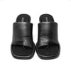 ROAM PEEK TOE SANDAL BLACK VEGAN LEATHER