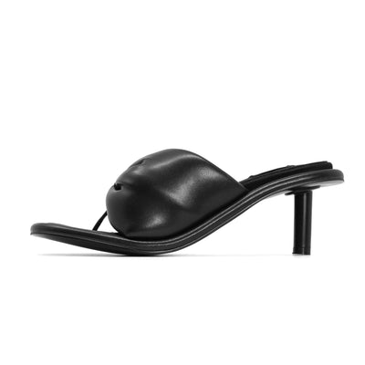ROAM PILLOW THONG HEEL BLACK VEGAN LEATHER - PRESALE // THIS STYLE WILL SHIP WEEK OF DECEMBER 8th