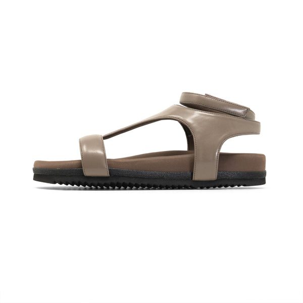ROAM PUFFED T WRAP SANDAL TAUPE VEGAN LEATHER