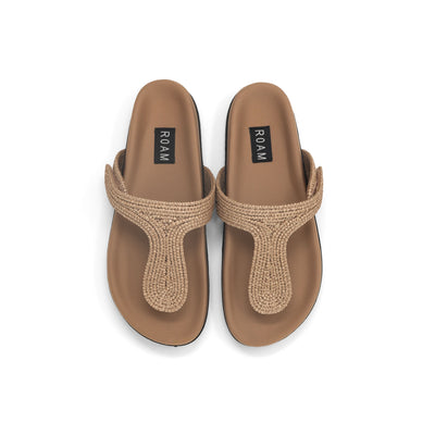 ROAM RAFFY T SANDAL NATURAL RAFFIA