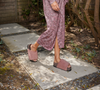 ROAM LONG LUXE STACK PLATFORM MAUVE FAUX FUR