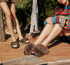 ROAM Mink Cloud Slippers Khaki Faux Fur