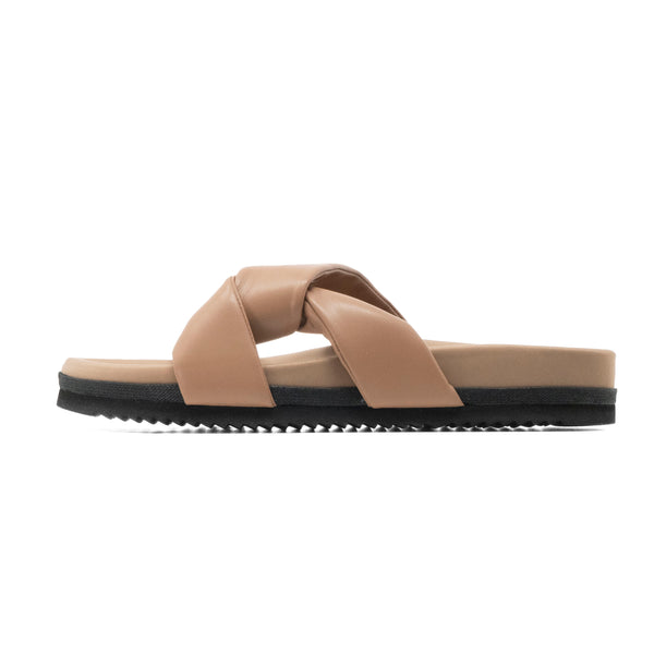 ROAM SIDE SLIP SANDAL NUDE VEGAN LEATHER