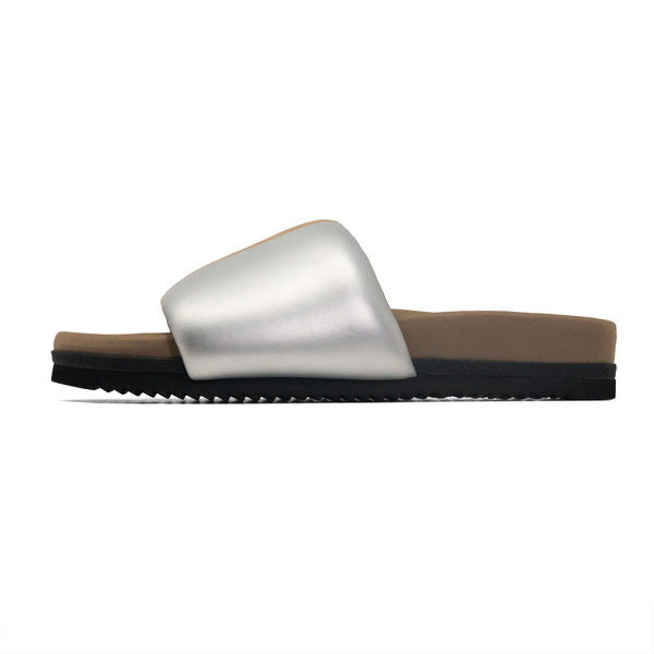 ROAM STRIPE SLIDER SILVER & GOLD VEGAN LEATHER