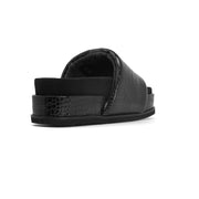 ROAM STRIPED CROCY STACK BLACK & CHARCOAL VEGAN LEATHER