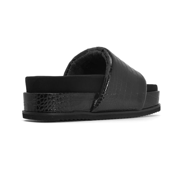 ROAM STRIPED CROCY STACK BLACK & CHARCOAL VEGAN LEATHER