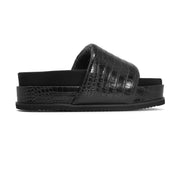 ROAM STRIPED CROCY STACK BLACK & CHARCOAL VEGAN LEATHER