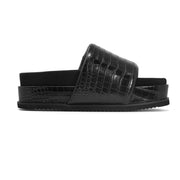 ROAM STRIPED CROCY STACK BLACK & CHARCOAL VEGAN LEATHER