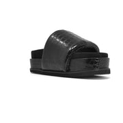 ROAM STRIPED CROCY STACK BLACK & CHARCOAL VEGAN LEATHER