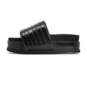 ROAM STRIPED CROCY STACK BLACK & CHARCOAL VEGAN LEATHER