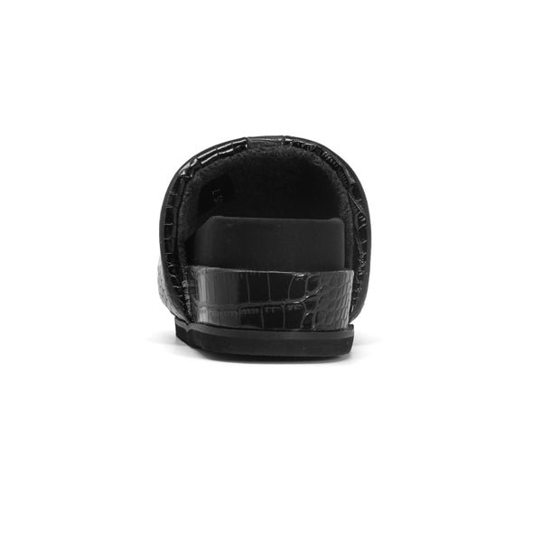 ROAM STRIPED CROCY STACK BLACK & CHARCOAL VEGAN LEATHER