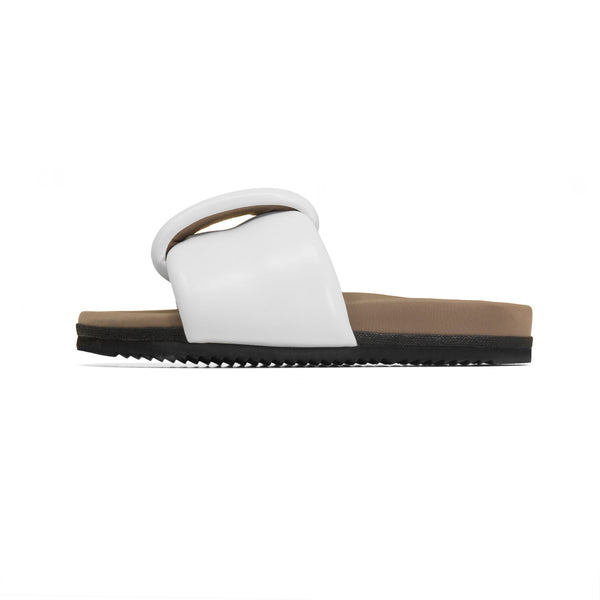ROAM PUFFED KNOTTY SANDAL WHITE VEGAN LEATHER