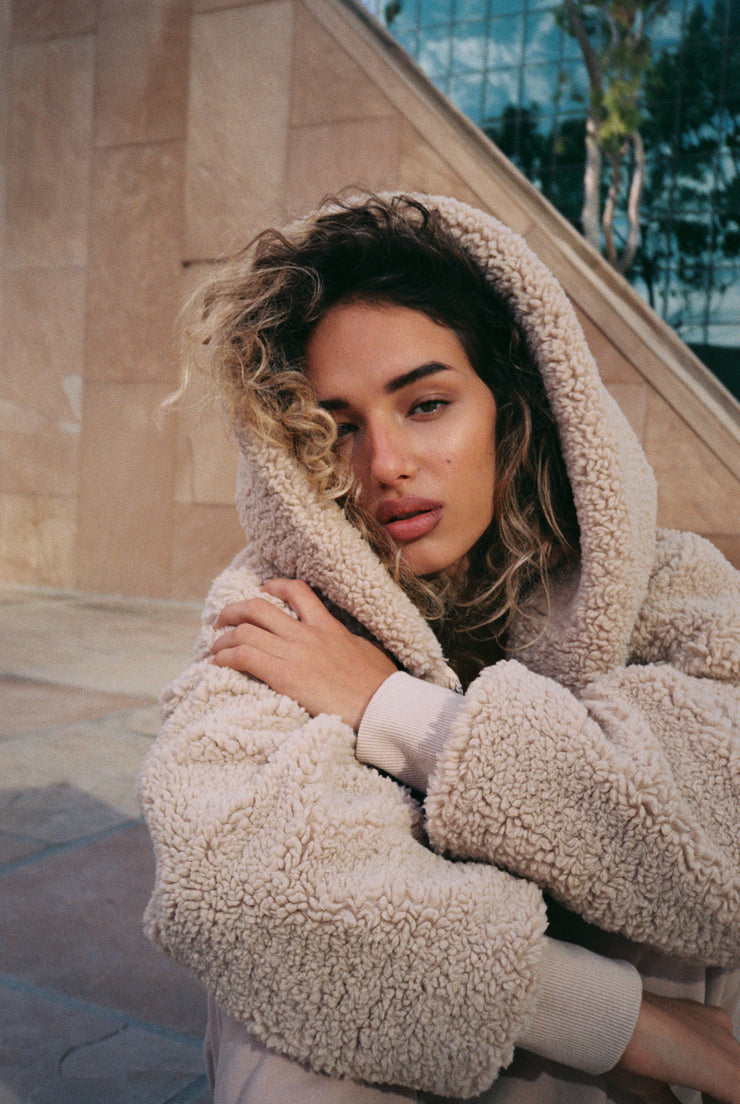 Faux shearling pullover shop