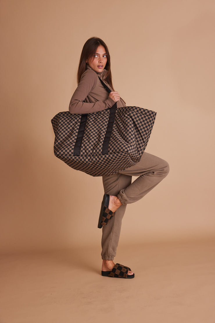 ROAM CHECKERED NEO SHOPPER TAUPE & BLACK