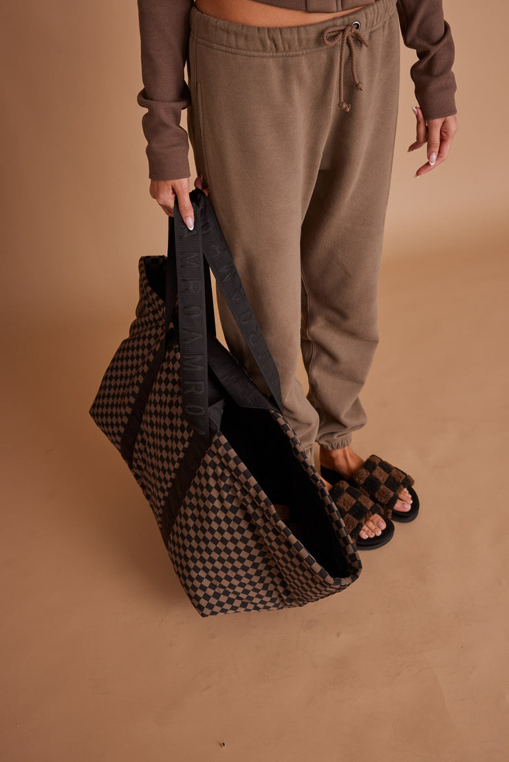ROAM CHECKERED NEO SHOPPER TAUPE & BLACK