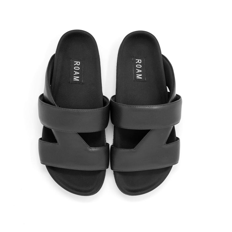 ROAM 7 SANDALS BLACK VEGAN LEATHER