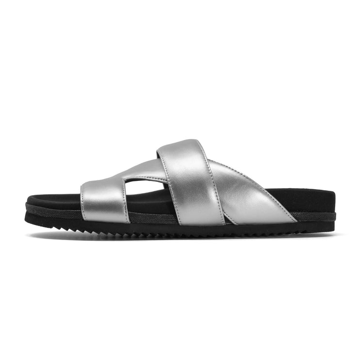 ROAM 7 SANDALS SILVER VEGAN LEATHER