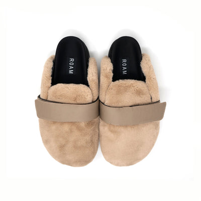 ROAM CLOUD LOAFER MULE BEIGE FAUX FUR