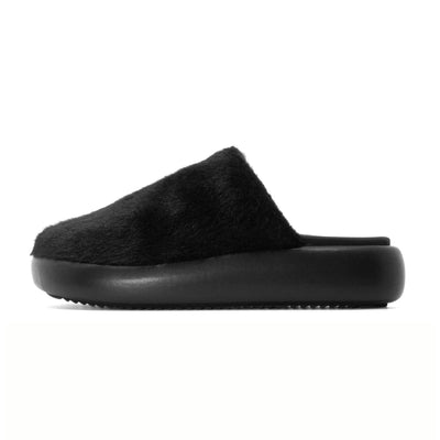 ROAM LONG LUXE  MAGIC MOON MULE BLACK FAUX FUR