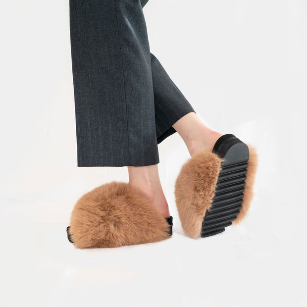 ROAM Mink Cloud Slippers Nude Faux Fur