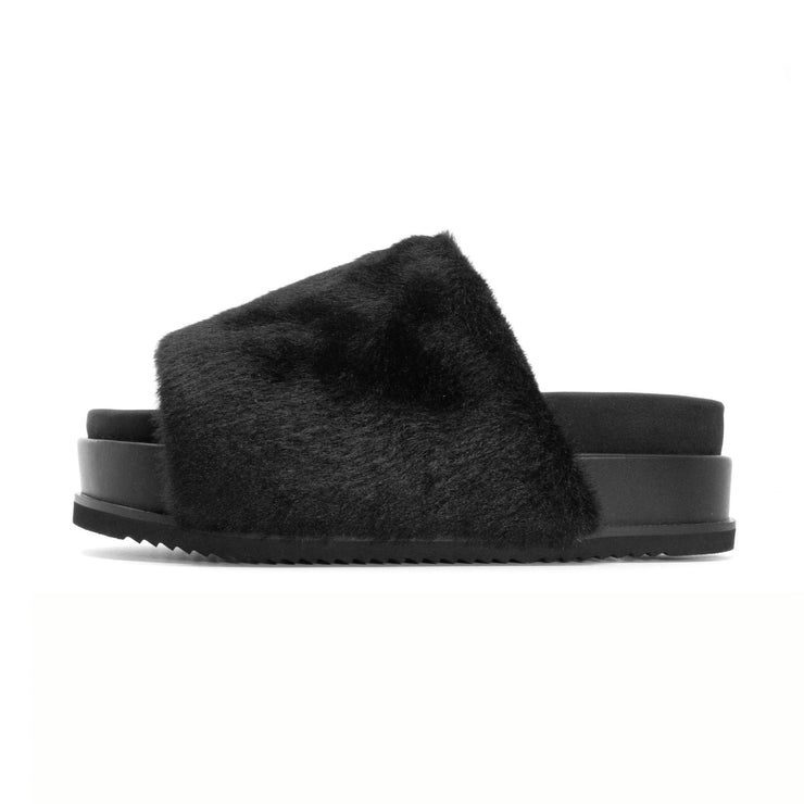 ROAM LONG LUXE  STACK PLATFORM BLACK FAUX FUR