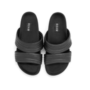 ROAM CRESCENT QUILT SANDALS BLACK VEGAN LEATHER