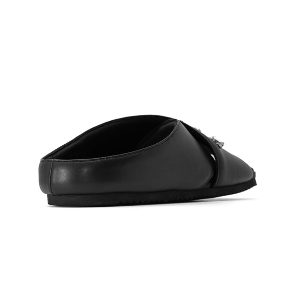 ROAM CROSS CRYSTAL SANDALS BLACK VEGAN LEATHER