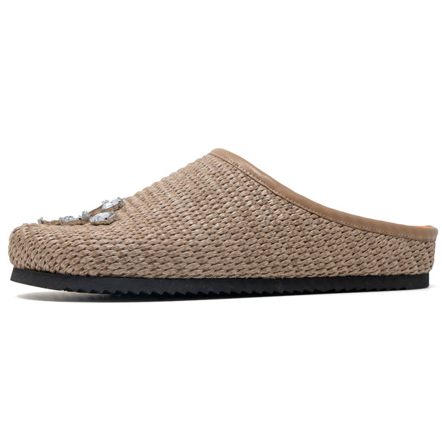 ROAM CRYSTAL RAFFIA MULE NATURAL