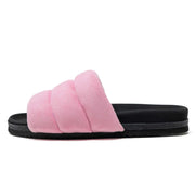 ROAM Puffy Sandals Pink Vegan Suede