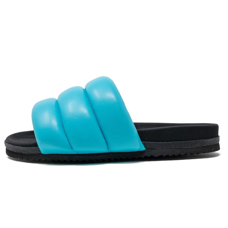 ROAM Puffy Sandals Turquoise Vegan Leather