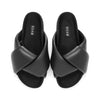 ROAM Foldy Puffy Sandals Black Vegan Leather