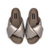 ROAM FOLDY PUFFY SANDALS GUNMETAL VEGAN LEATHER